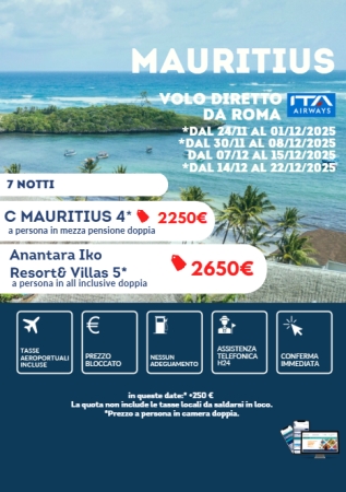 Mauritius da Roma Oceano Indiano